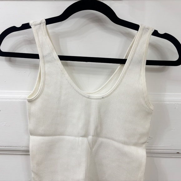NWOT ZARA Ribbed White Seamless Sleeveless Low Back Bodysuit Sz Small - Picture 5 of 8